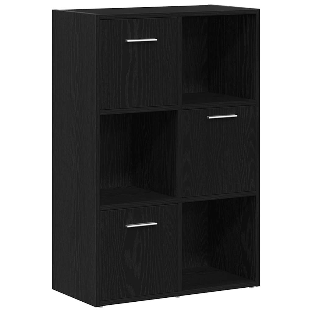 fekete tölgy szerelt fa könyvszekrény/szobaosztó 60,5x30x90 cm