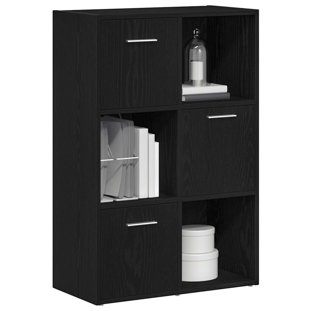 fekete tölgy szerelt fa könyvszekrény/szobaosztó 60,5x30x90 cm
