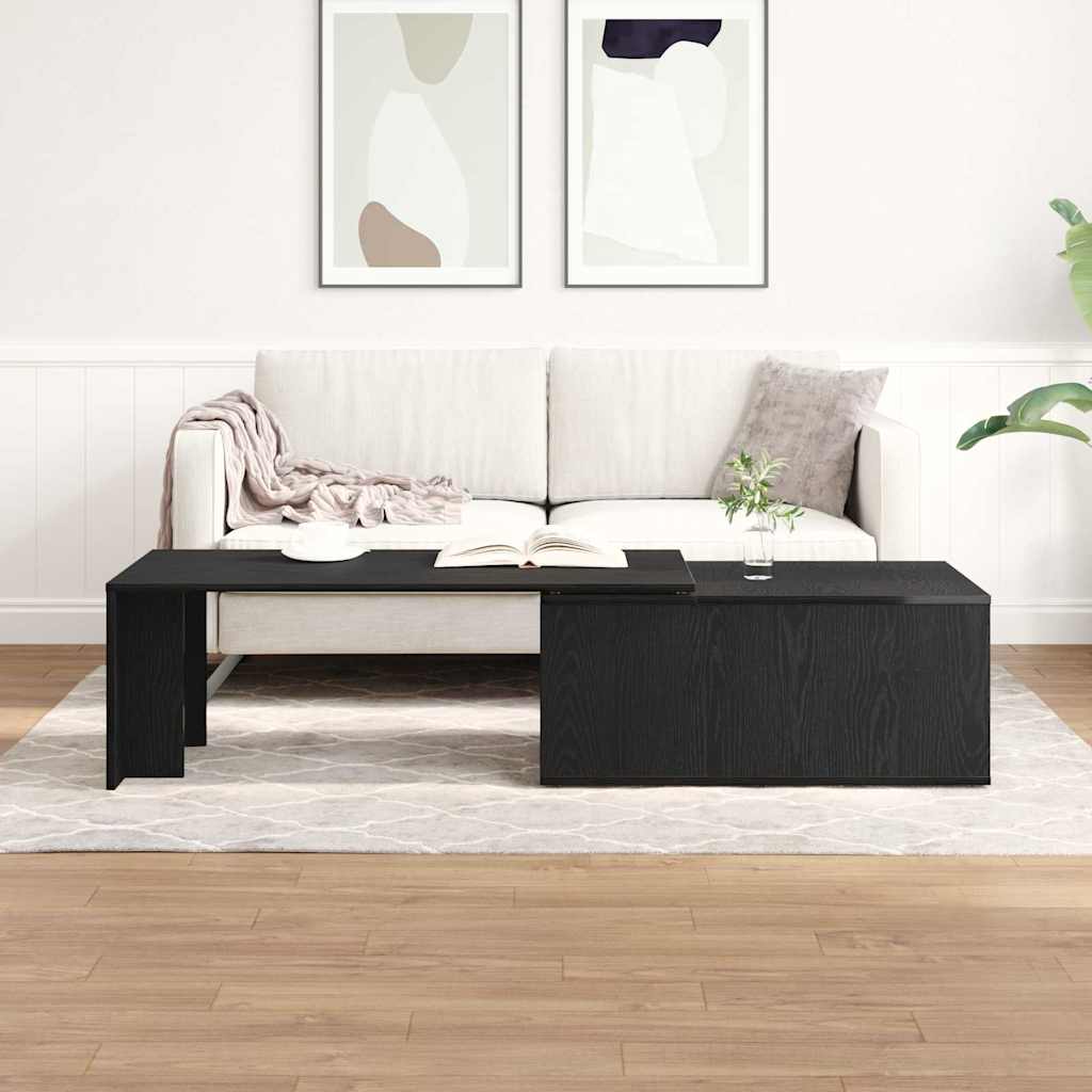 Dohányzóasztal Fekete tölgy 150 x 50 x 35 cm Szerelt Fa