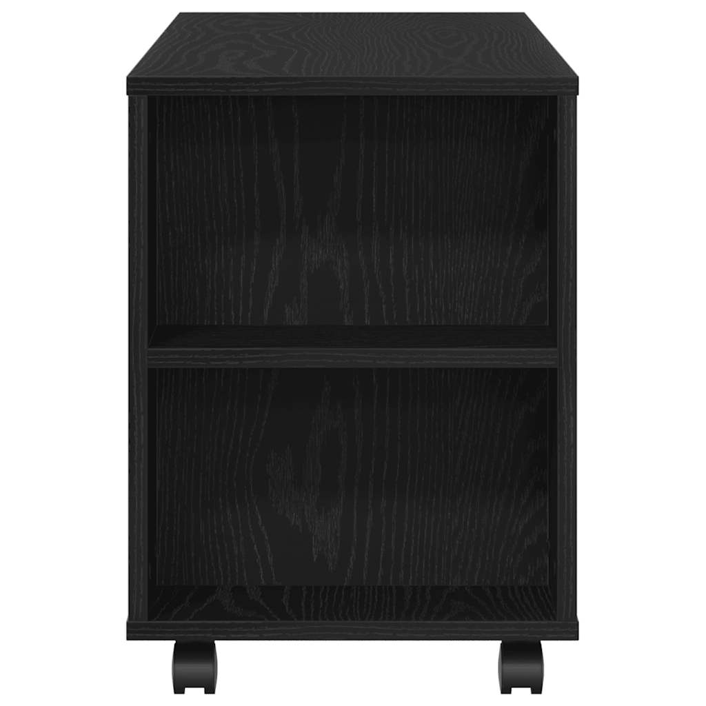 fekete tölgy szerelt fa TV-szekrény kerekekkel 102x34,5x43 cm