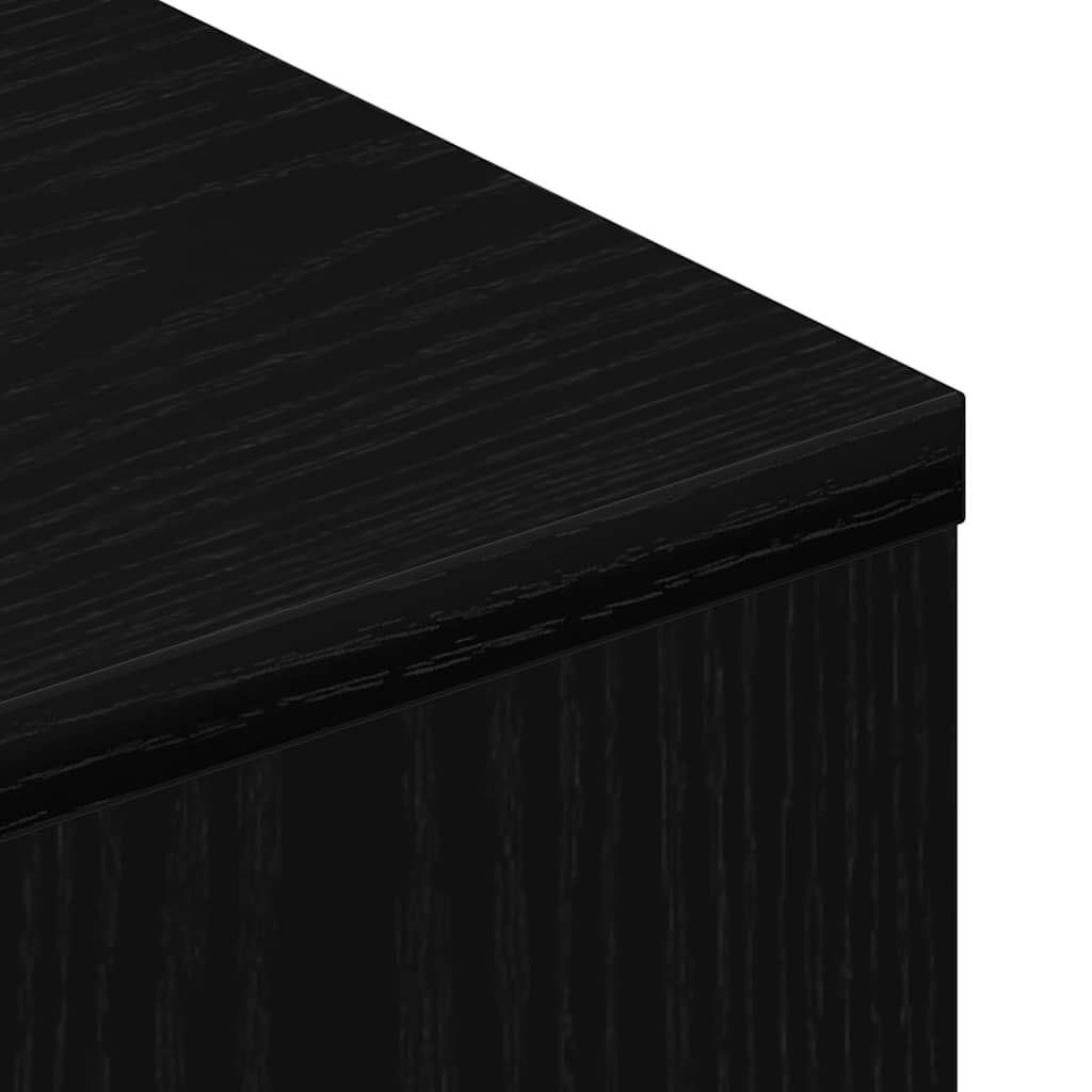 fekete tölgy szerelt fa TV-szekrény kerekekkel 102x34,5x43 cm
