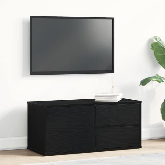 TV szekrény fiókkal Fekete tölgy 80 x 34 x 36 cm Faanyag