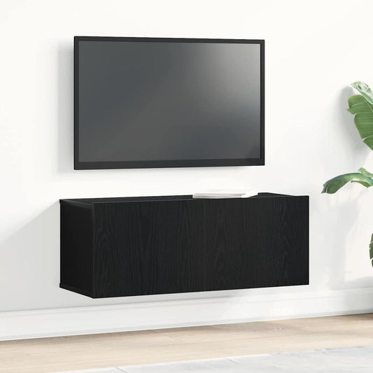 TV szekrény Fekete tölgy 80 x 30 x 30 cm Faanyag