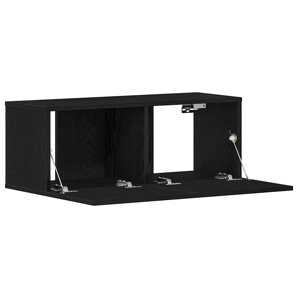 TV szekrény 80 x 30 x 30 cm Fekete tölgy Szerelt Fa