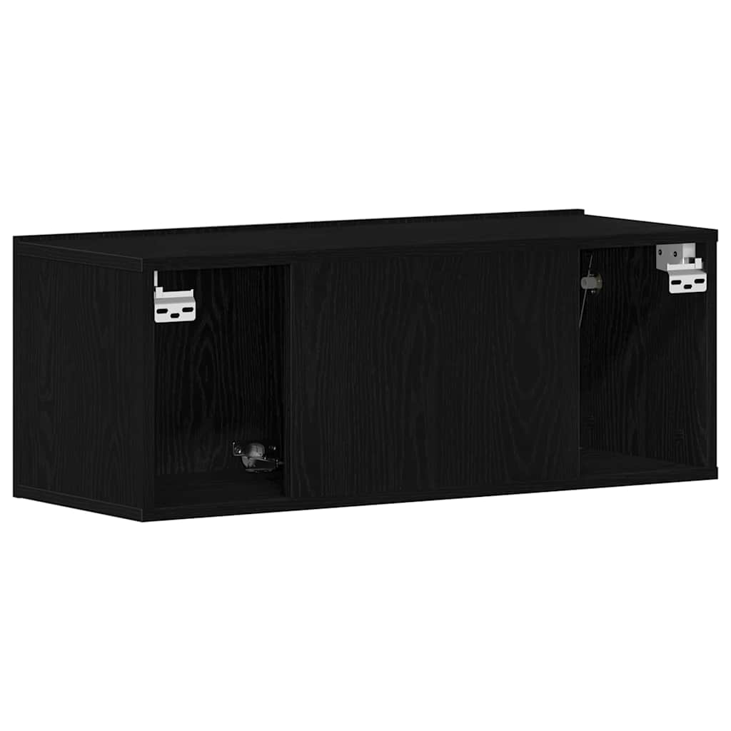 TV szekrény 80 x 30 x 30 cm Fekete tölgy Szerelt Fa