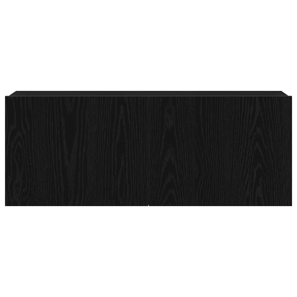 TV szekrény 80 x 30 x 30 cm Fekete tölgy Szerelt Fa