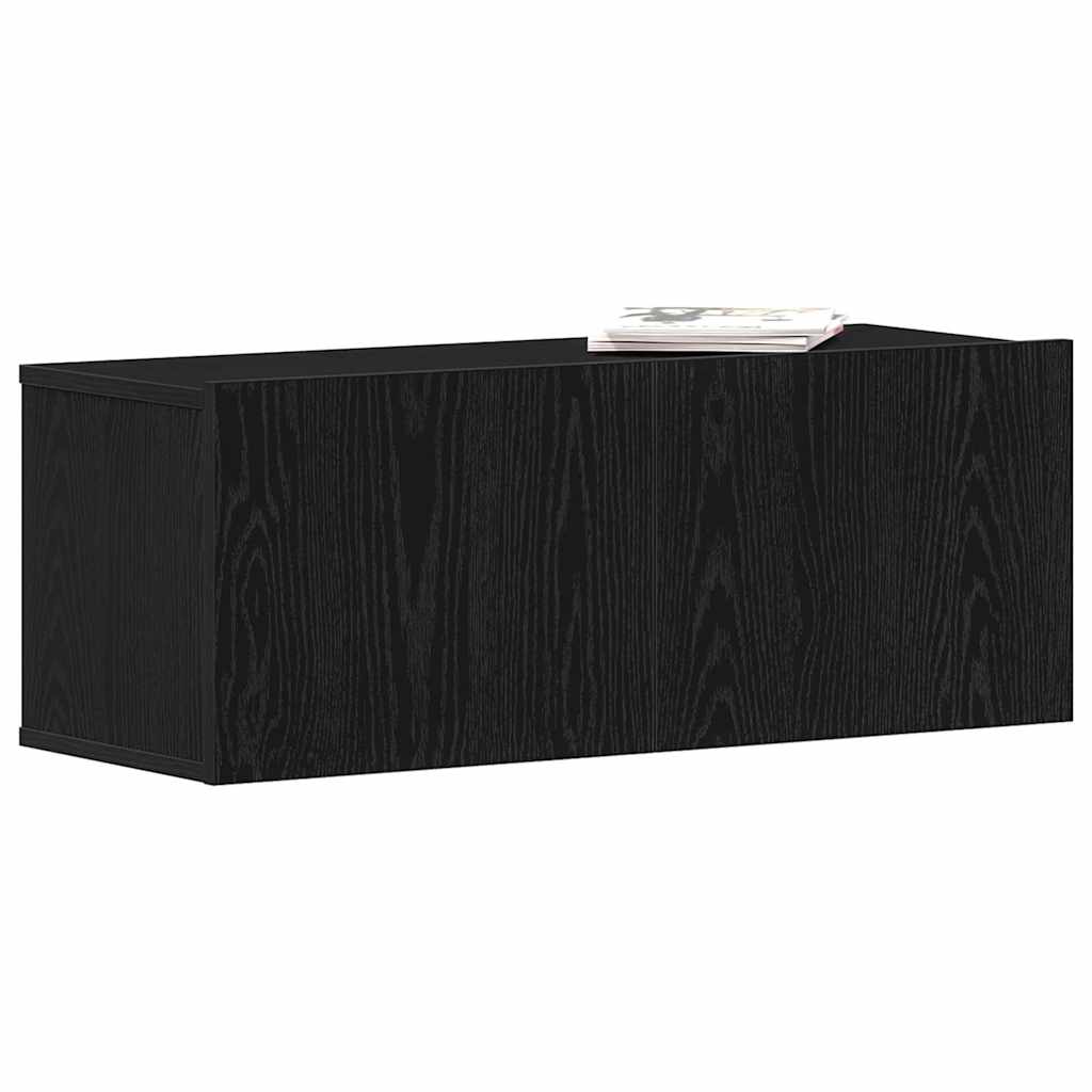 TV szekrény 80 x 30 x 30 cm Fekete tölgy Szerelt Fa