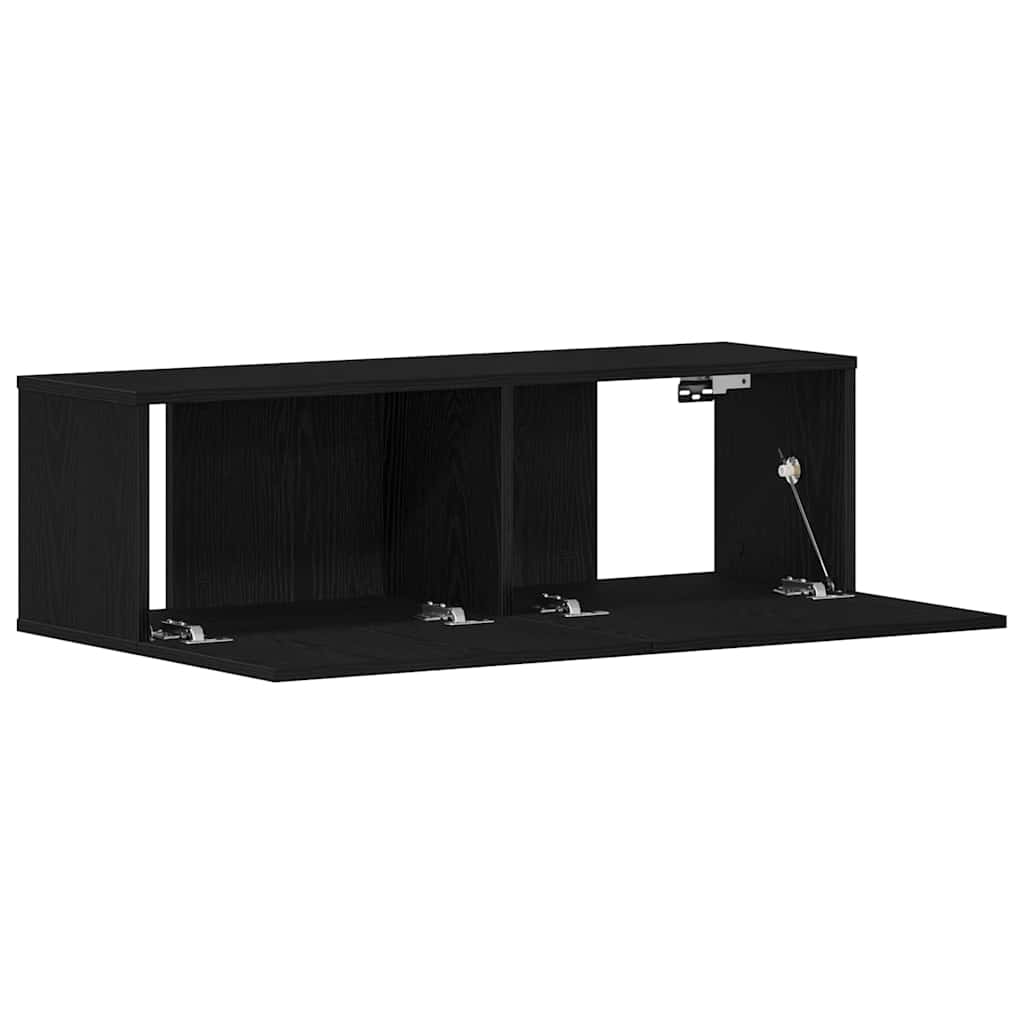 TV szekrény 100 x 30 x 30 cm Fekete tölgy Szerelt Fa