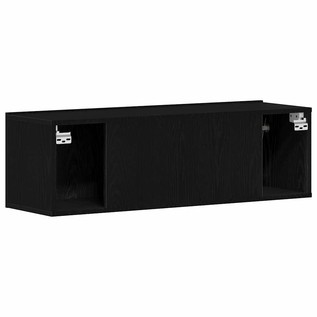 TV szekrény 100 x 30 x 30 cm Fekete tölgy Szerelt Fa