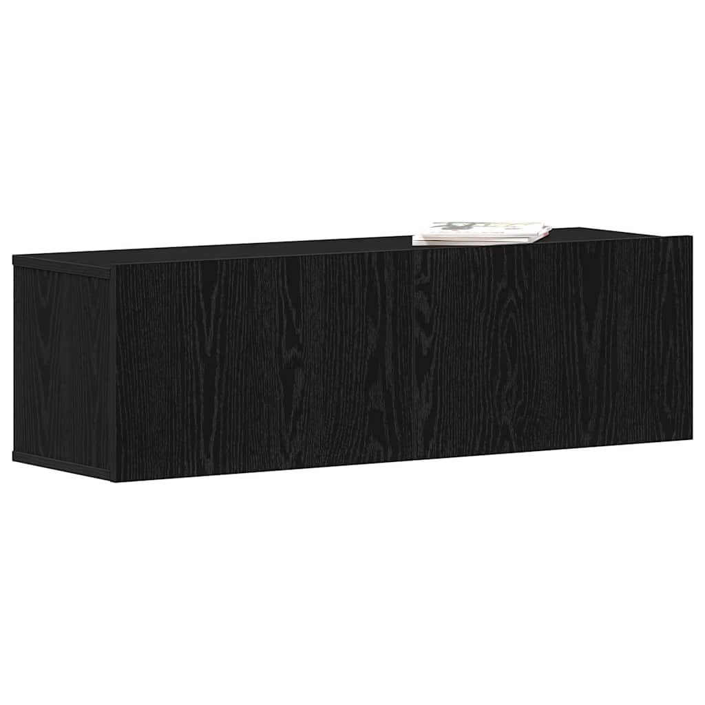 TV szekrény 100 x 30 x 30 cm Fekete tölgy Szerelt Fa