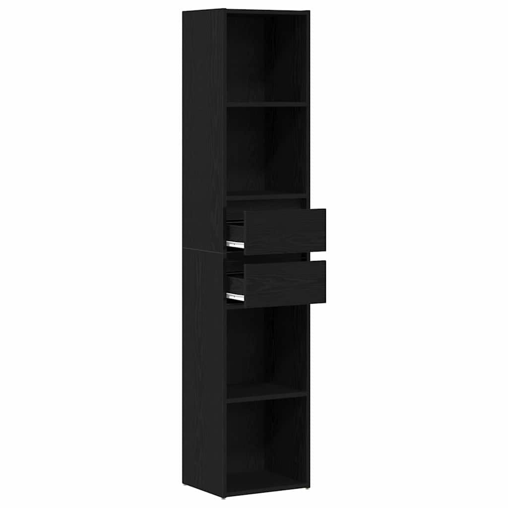 Könyvespolc 4 szintes 36 x 30 x 171 cm Szerelt Fa Fekete tölgy