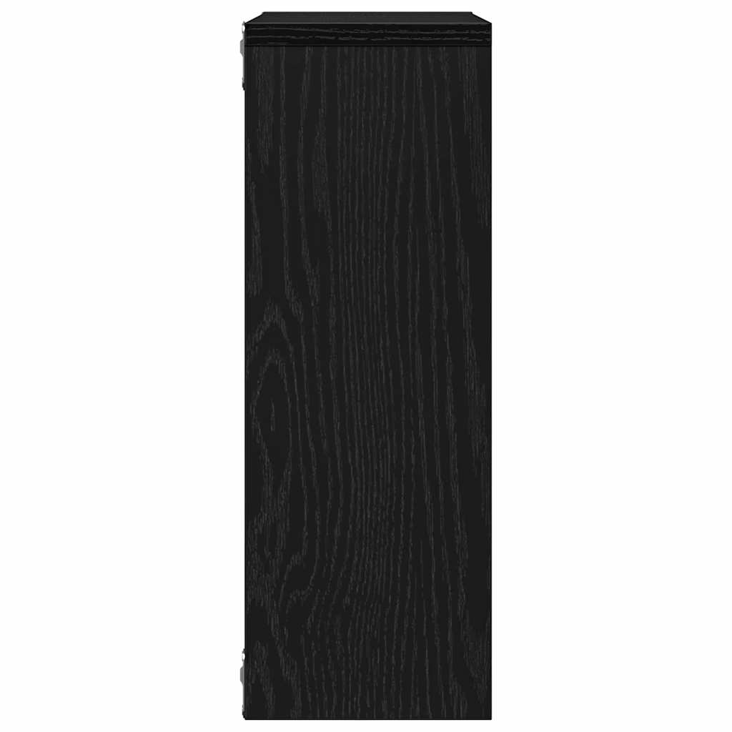 fekete tölgy színű szerelt fa fali polc 45x16x45 cm