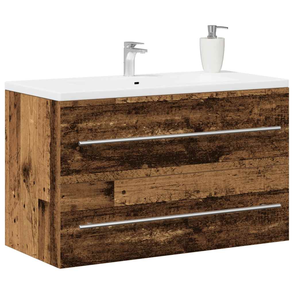 antik fa színű szerelt fa mosdószekrény 80x38,5x48 cm