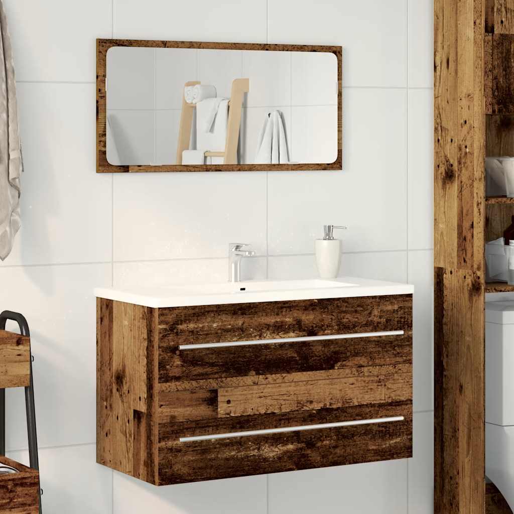 antik fa színű szerelt fa mosdószekrény 80x38,5x48 cm