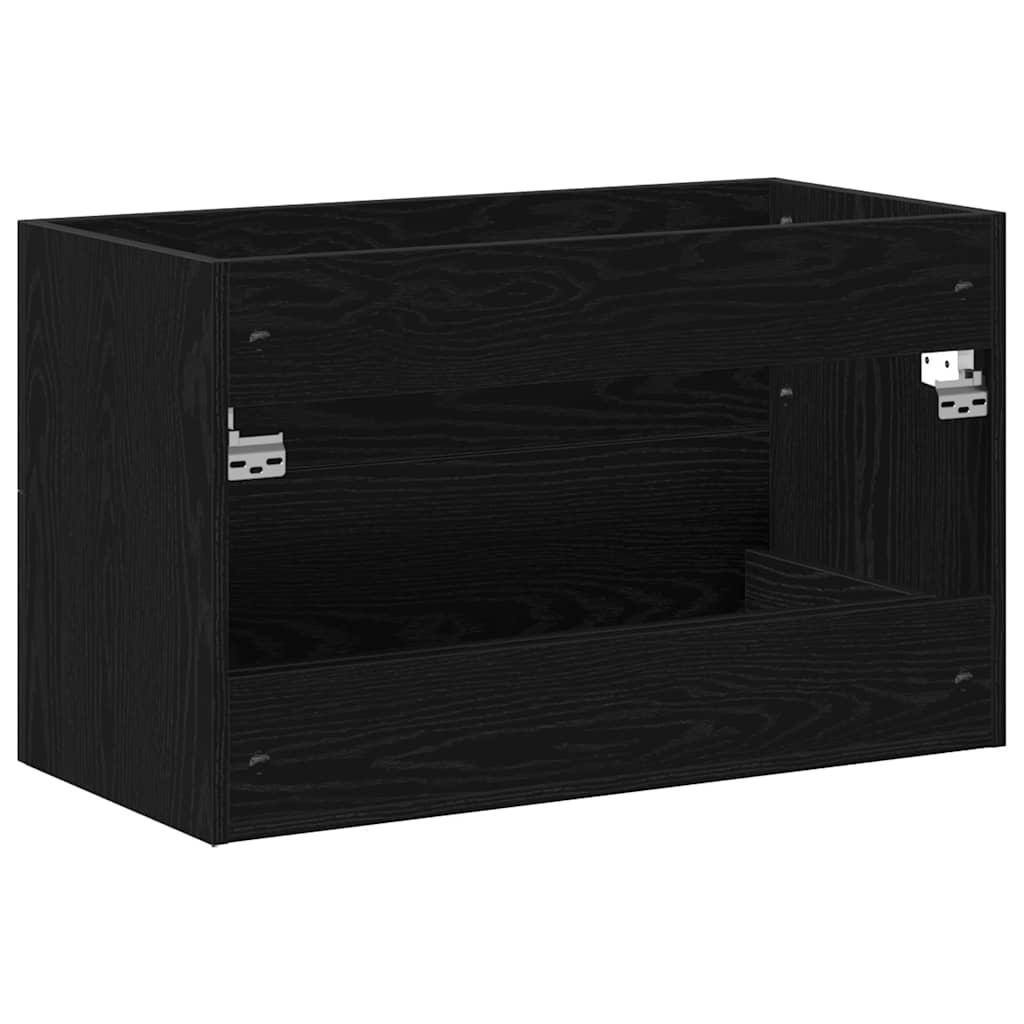 fekete tölgy színű szerelt fa mosdószekrény 80 x 38,5 x 48 cm