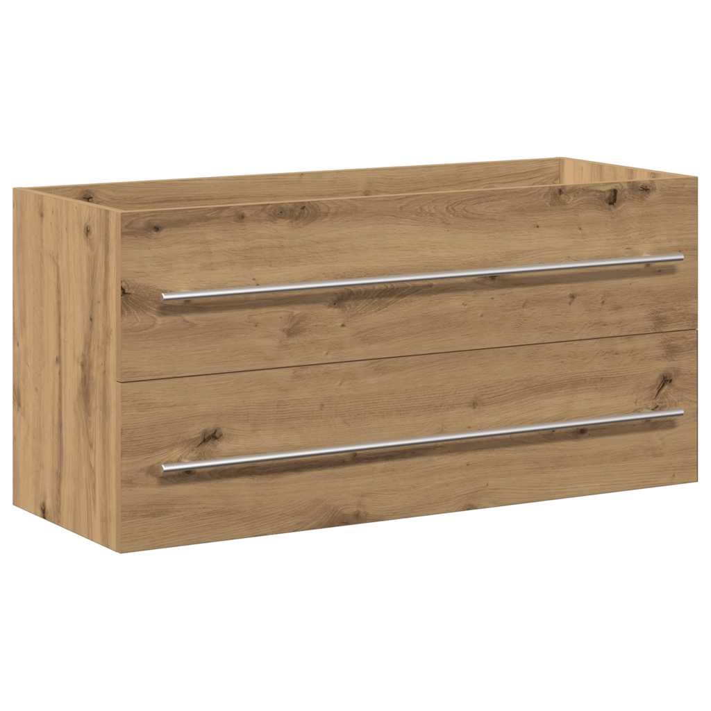 kézműves tölgy színű szerelt fa mosdószekrény 100x38,5x48 cm