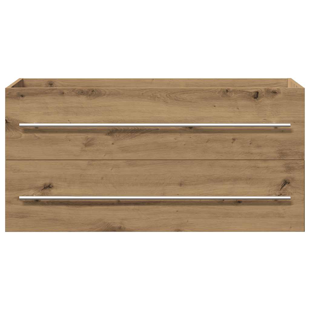kézműves tölgy színű szerelt fa mosdószekrény 100x38,5x48 cm