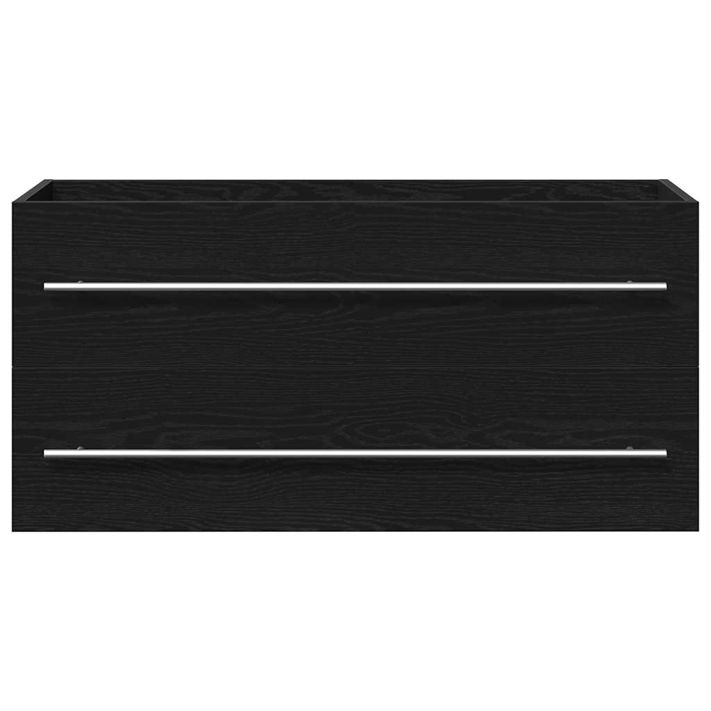 fekete tölgy szerelt fa mosdószekrény 100x38,5x48 cm