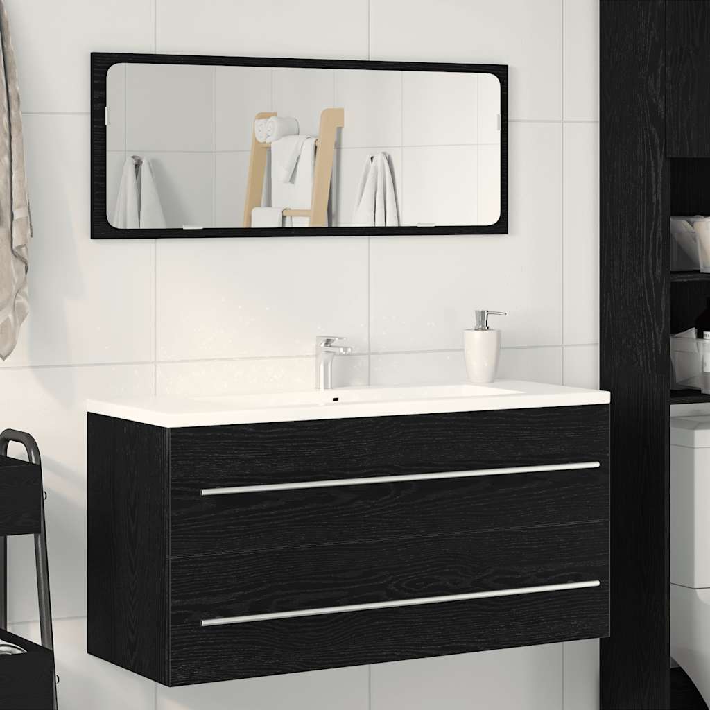 fekete tölgy szerelt fa mosdószekrény 100x38,5x48 cm