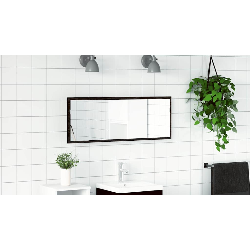 LED Fürdőszoba Tükör Fekete tölgy 100 x 8,5 x 37 cm Üveg