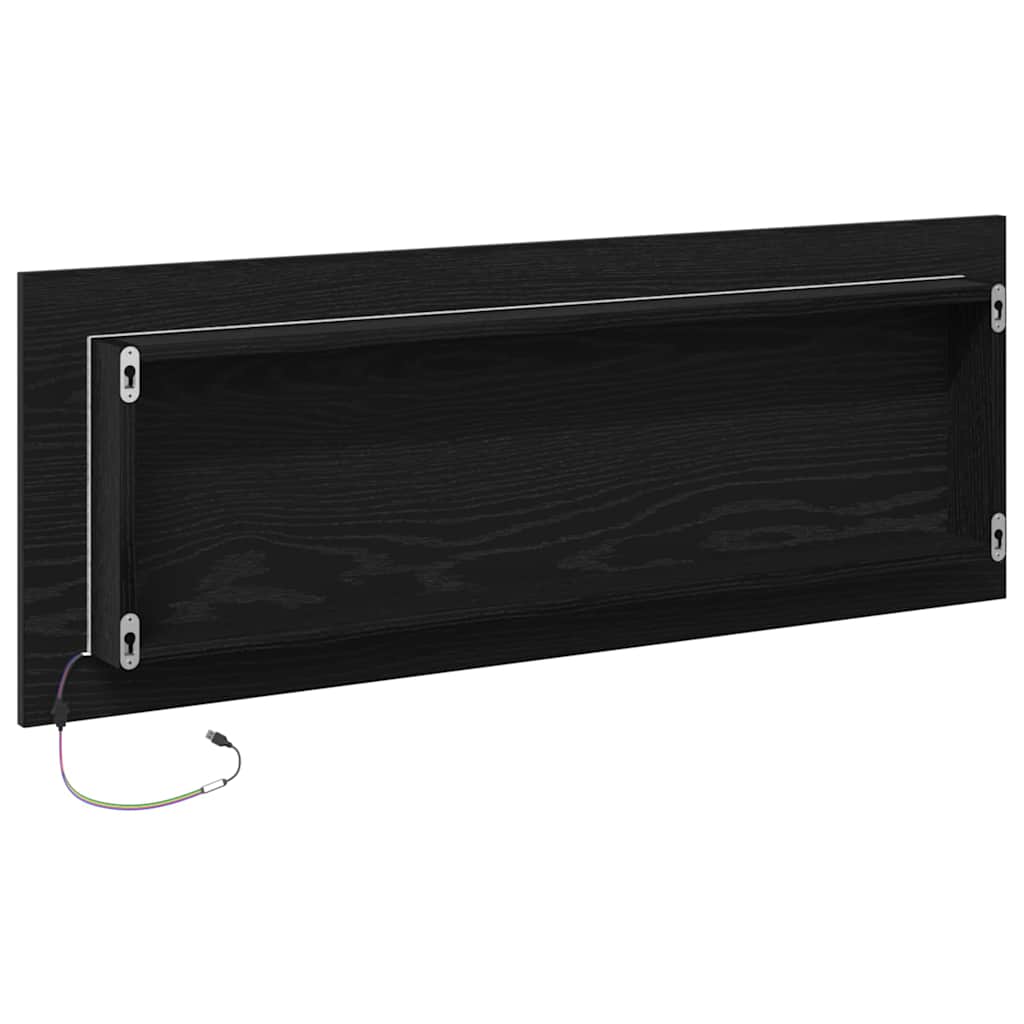 LED Fürdőszoba Tükör Fekete tölgy 100 x 8,5 x 37 cm Üveg