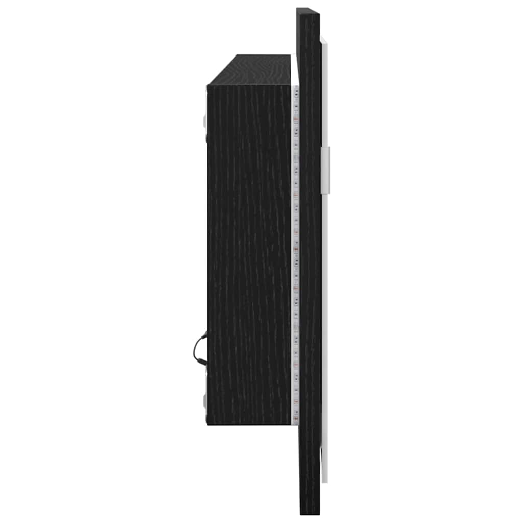 LED Fürdőszoba Tükör Fekete tölgy 100 x 8,5 x 37 cm Üveg