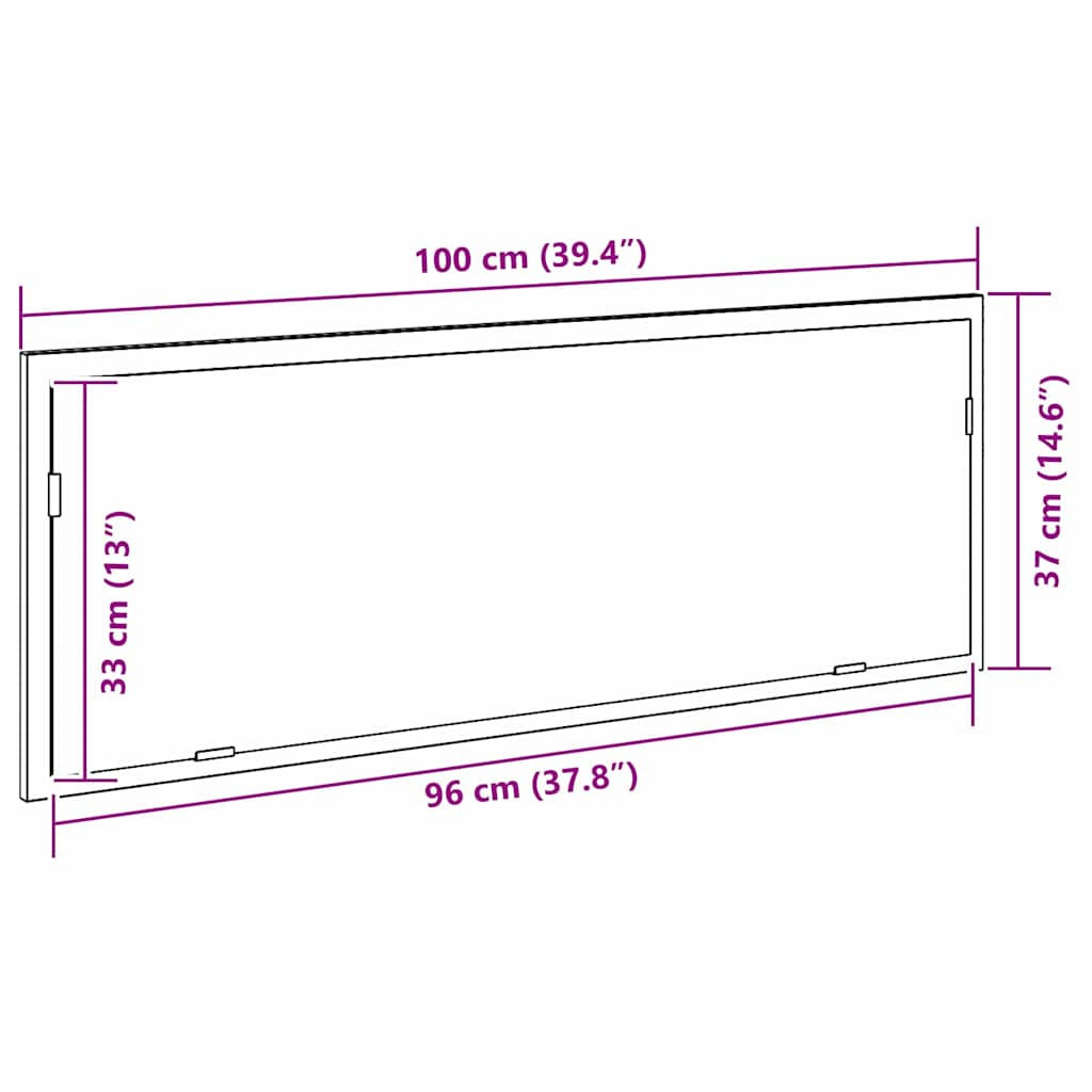 LED Fürdőszoba Tükör Fekete tölgy 100 x 8,5 x 37 cm Üveg