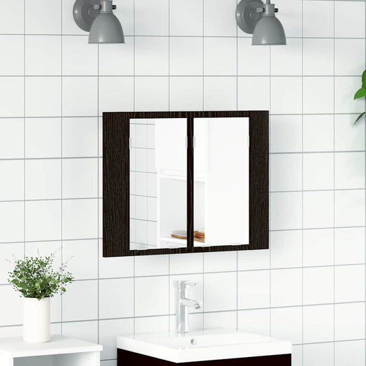 Fürdőszobai tükörszekrény Fekete tölgy 60 x 12 x 45 cm Faanyag