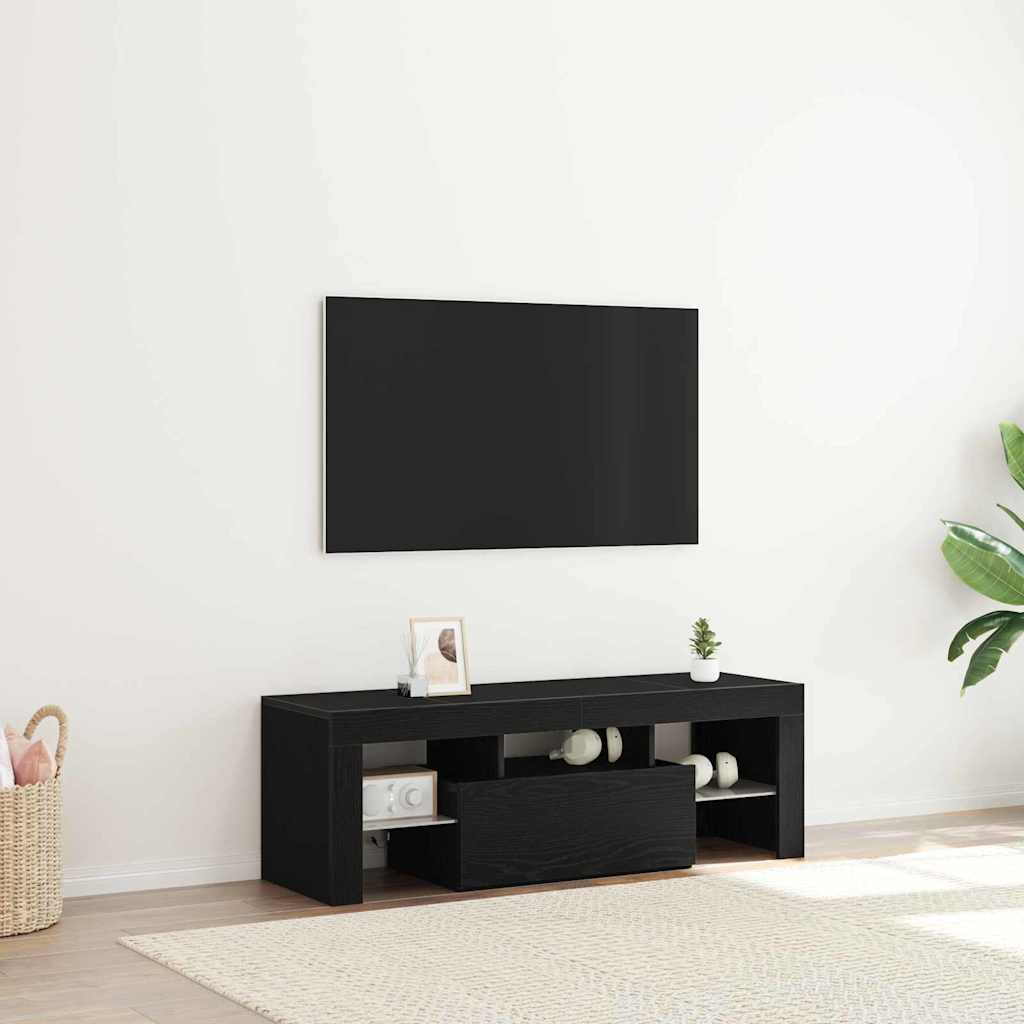 TV szekrény 120 x 35 x 40 cm Fekete tölgy Szerelt Fa