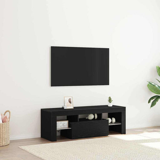 TV szekrény fiókkal Fekete tölgy 120 x 35 x 40 cm Faanyag