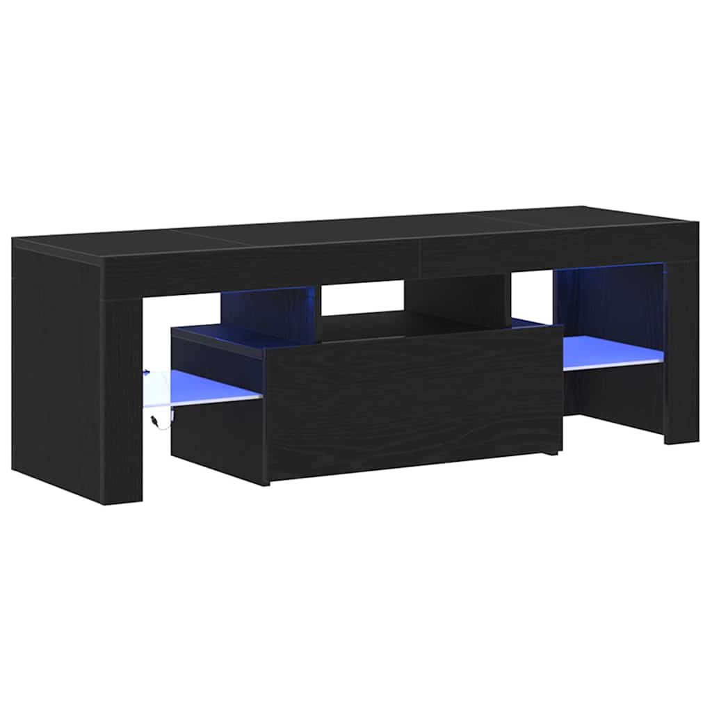 TV szekrény 120 x 35 x 40 cm Fekete tölgy Szerelt Fa