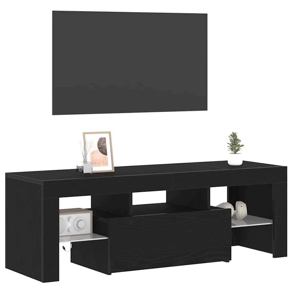 TV szekrény 120 x 35 x 40 cm Fekete tölgy Szerelt Fa