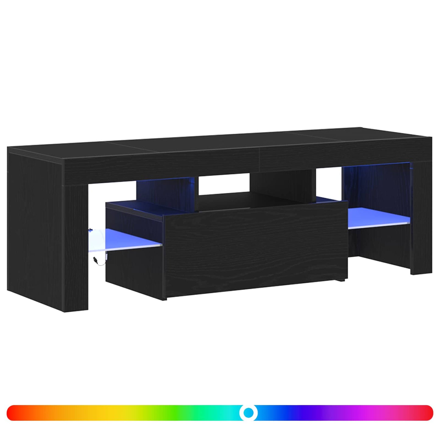 TV szekrény 120 x 35 x 40 cm Fekete tölgy Szerelt Fa