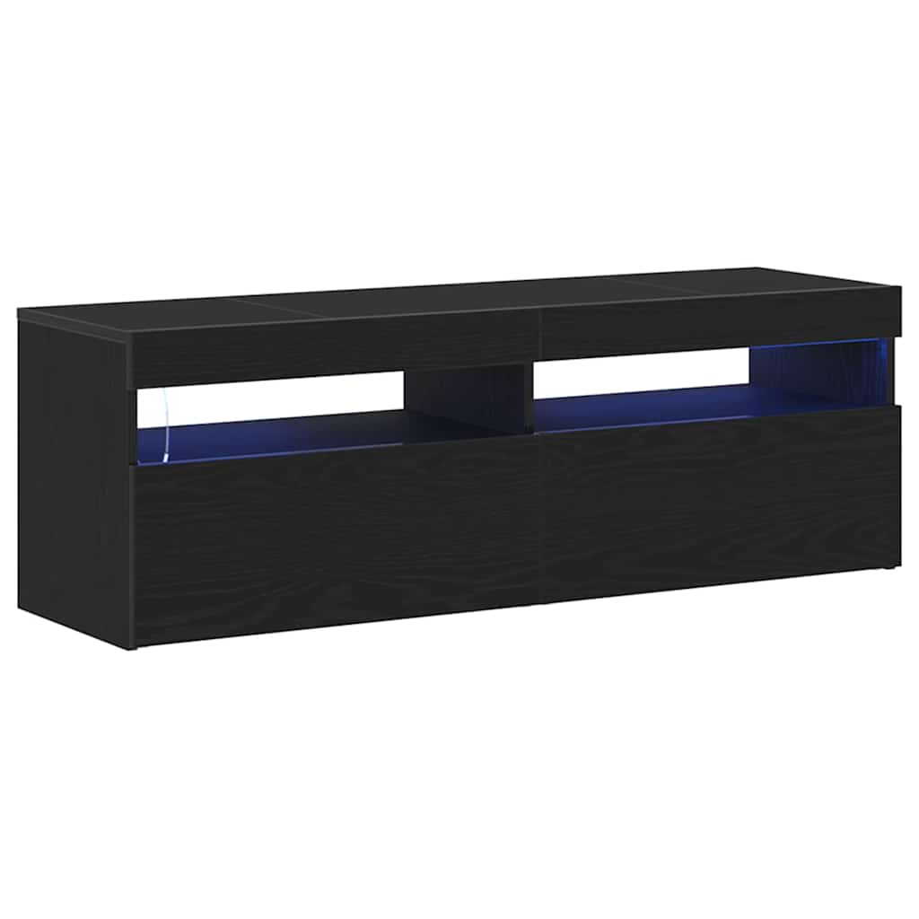 TV szekrény 120 x 35 x 40 cm Fekete tölgy Szerelt Fa