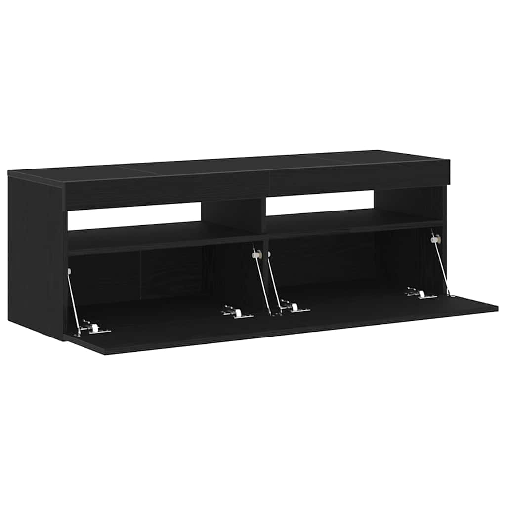 TV szekrény 120 x 35 x 40 cm Fekete tölgy Szerelt Fa