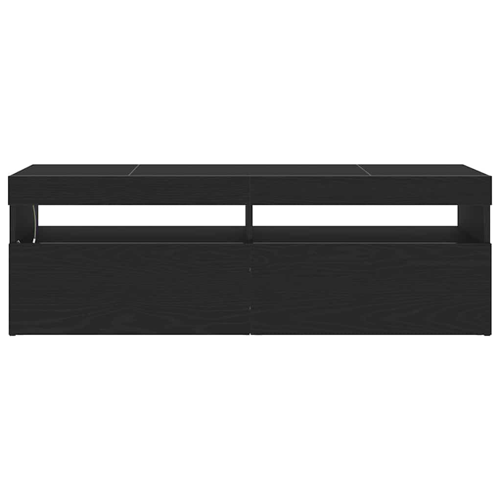 TV szekrény 120 x 35 x 40 cm Fekete tölgy Szerelt Fa