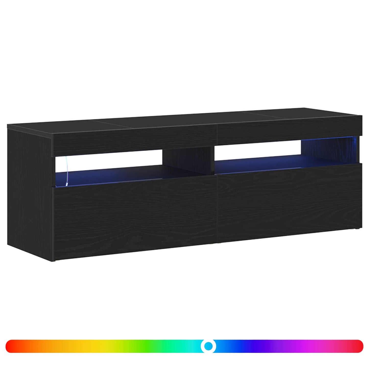 TV szekrény 120 x 35 x 40 cm Fekete tölgy Szerelt Fa