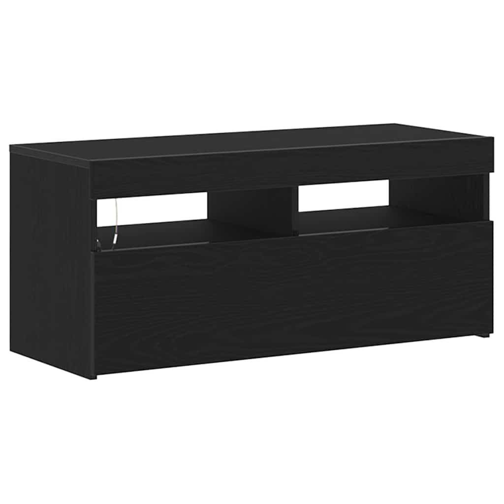 TV szekrény 90 x 35 x 40 cm Fekete tölgy Szerelt Fa