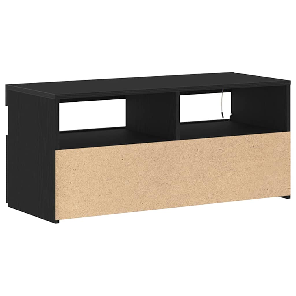 TV szekrény 90 x 35 x 40 cm Fekete tölgy Szerelt Fa