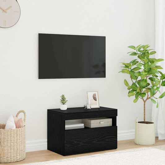 TV szekrény LED-del Fekete tölgy 60 x 35 x 40 cm Faanyag