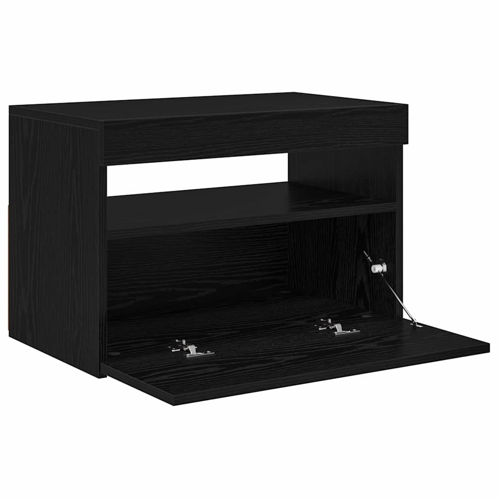 TV szekrény 60 x 35 x 40 cm Fekete tölgy Szerelt Fa