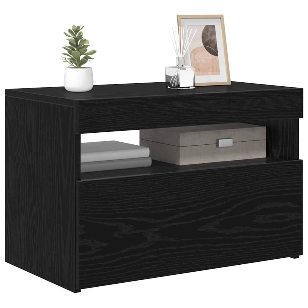 TV szekrény 60 x 35 x 40 cm Fekete tölgy Szerelt Fa