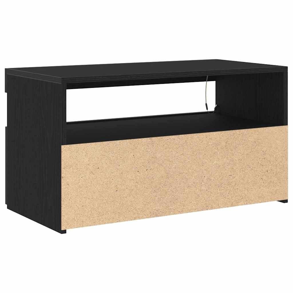 TV szekrény 75 x 35 x 40 cm Fekete tölgy Szerelt Fa
