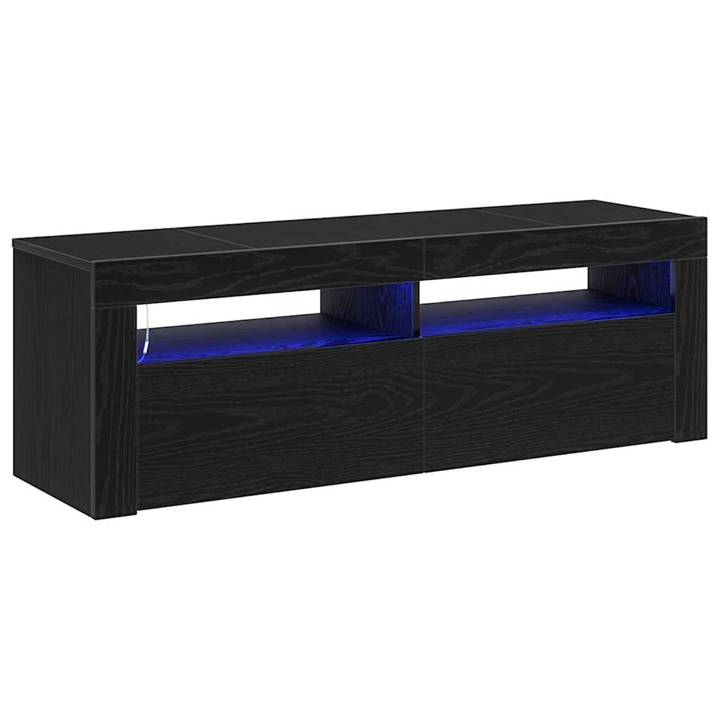 TV szekrény 120 x 35 x 40 cm Fekete tölgy Szerelt Fa