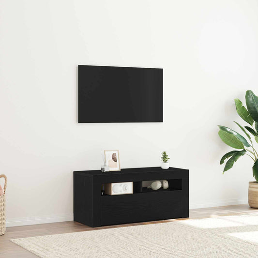 TV szekrény Fekete tölgy 90 x 35 x 40 cm Faanyag