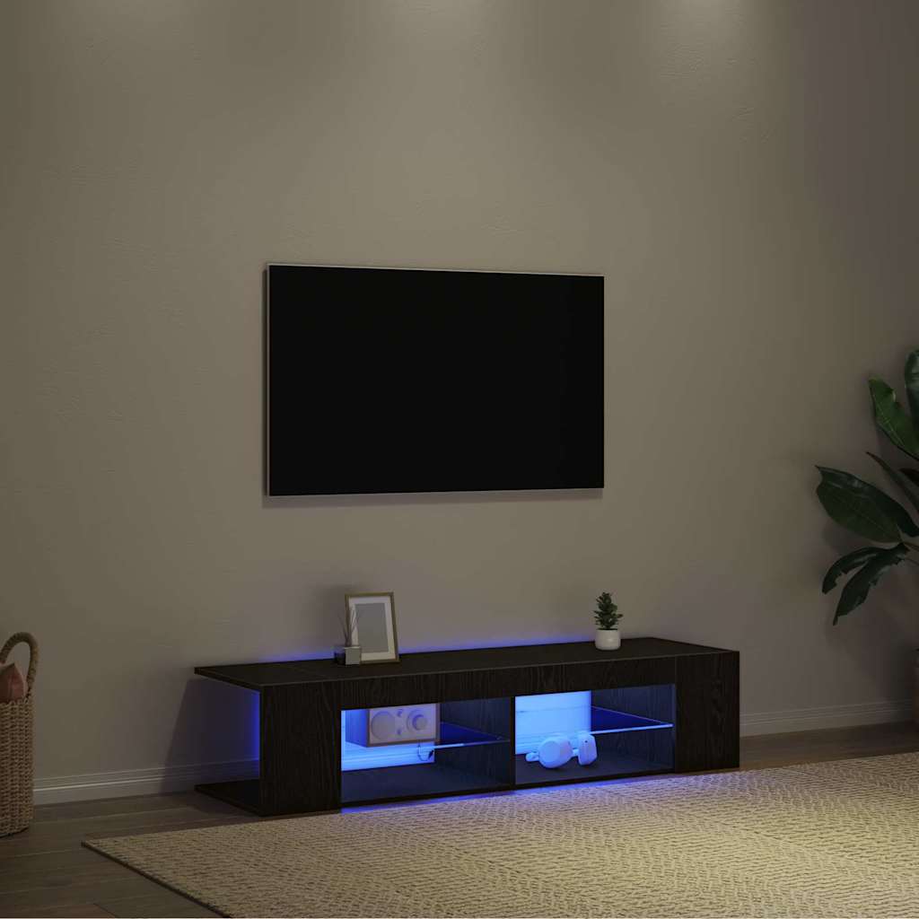 TV szekrény 135 x 39 x 30 cm Fekete tölgy Szerelt Fa