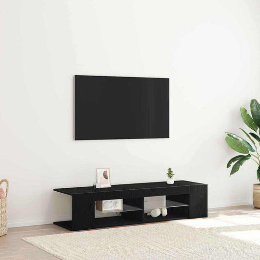 TV szekrény Fekete tölgy 135 x 39 x 30 cm Faanyag