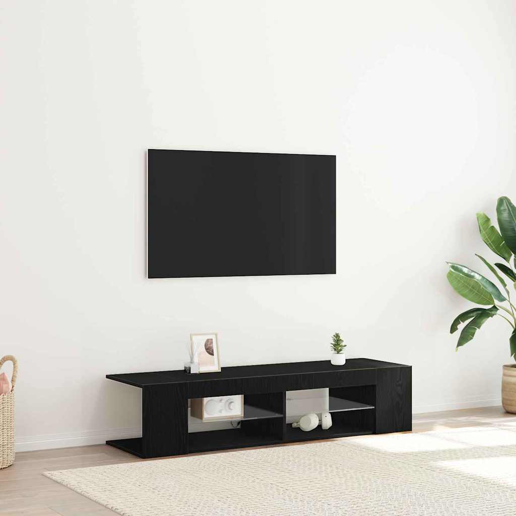 TV szekrény 135 x 39 x 30 cm Fekete tölgy Szerelt Fa