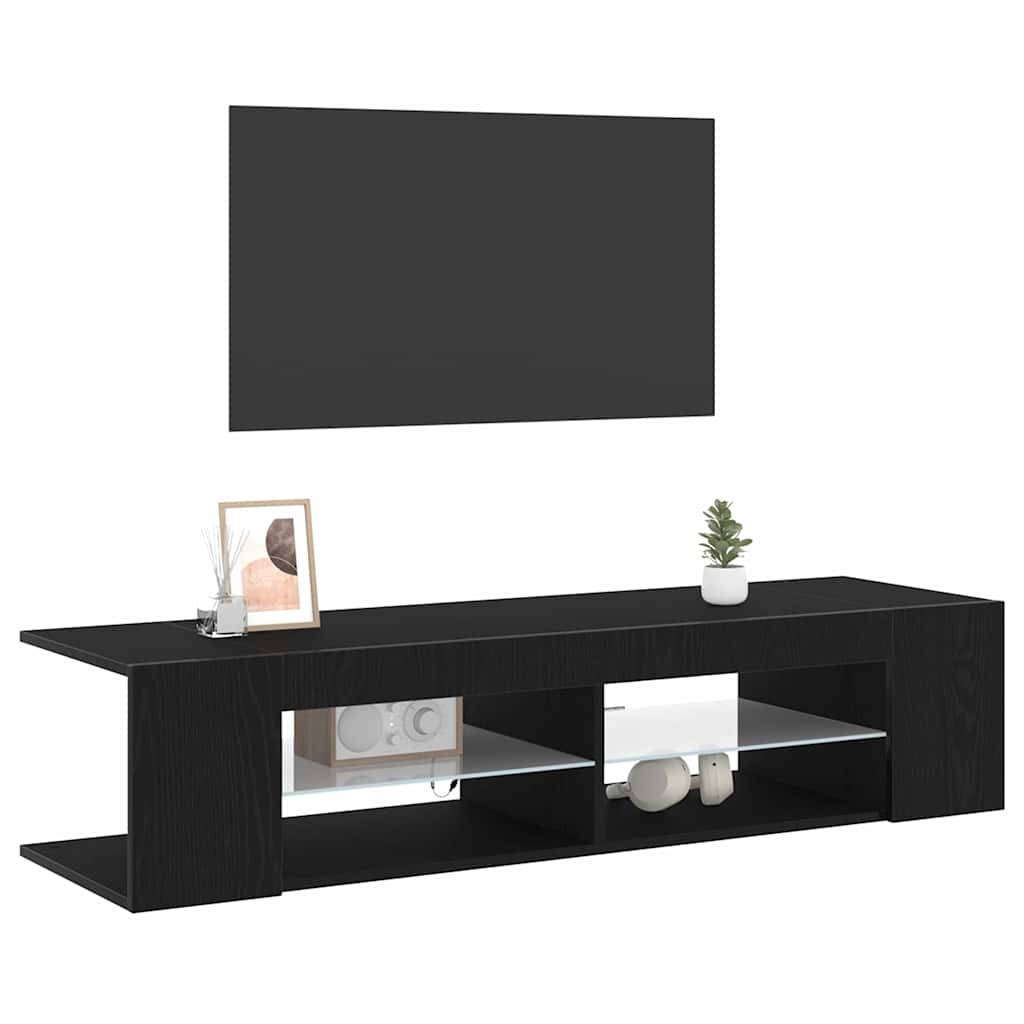 TV szekrény 135 x 39 x 30 cm Fekete tölgy Szerelt Fa