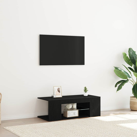 TV szekrény fiókkal Fekete tölgy 90 x 39 x 30 cm Faanyag